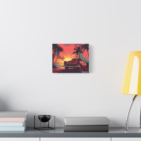 Retro Sunset Canvas Art - Vintage Car & Palms - Image 3