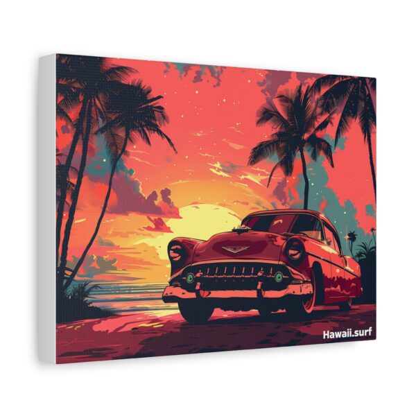 Retro Sunset Canvas Art - Vintage Car & Palms - Image 6