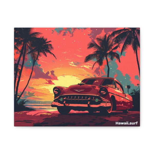 Retro Sunset Canvas Art - Vintage Car & Palms - Image 9