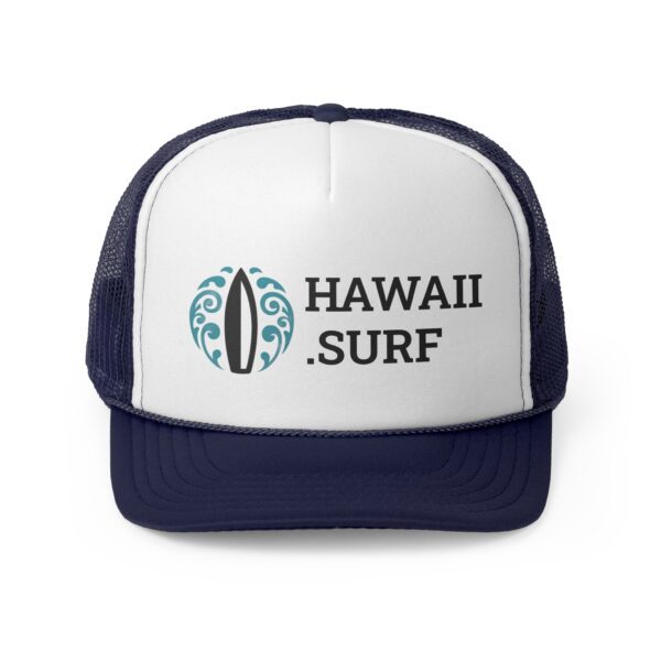 Surf-Inspired Trucker Cap in Dark Blue.