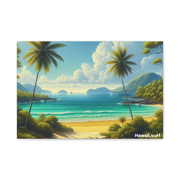 Vintage Hawaii  - Beach and Palms with small waves rolling in - Image 17