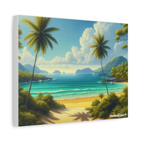 Vintage Hawaii  - Beach and Palms with small waves rolling in - Image 10