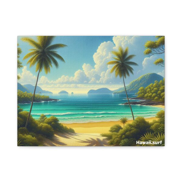 Vintage Hawaii  - Beach and Palms with small waves rolling in - Image 13