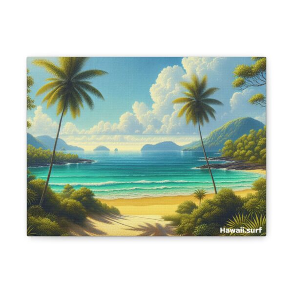 Vintage Hawaii  - Beach and Palms with small waves rolling in - Image 5