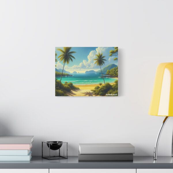 Vintage Hawaii  - Beach and Palms with small waves rolling in - Image 11