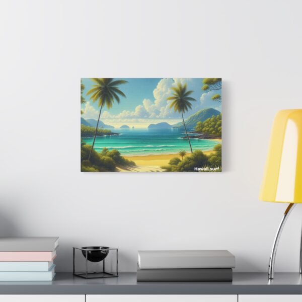 Vintage Hawaii  - Beach and Palms with small waves rolling in - Image 19
