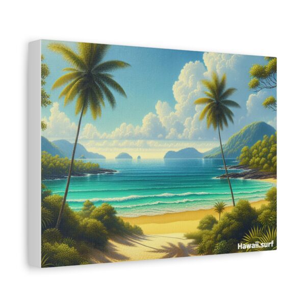 Vintage Hawaii  - Beach and Palms with small waves rolling in - Image 6