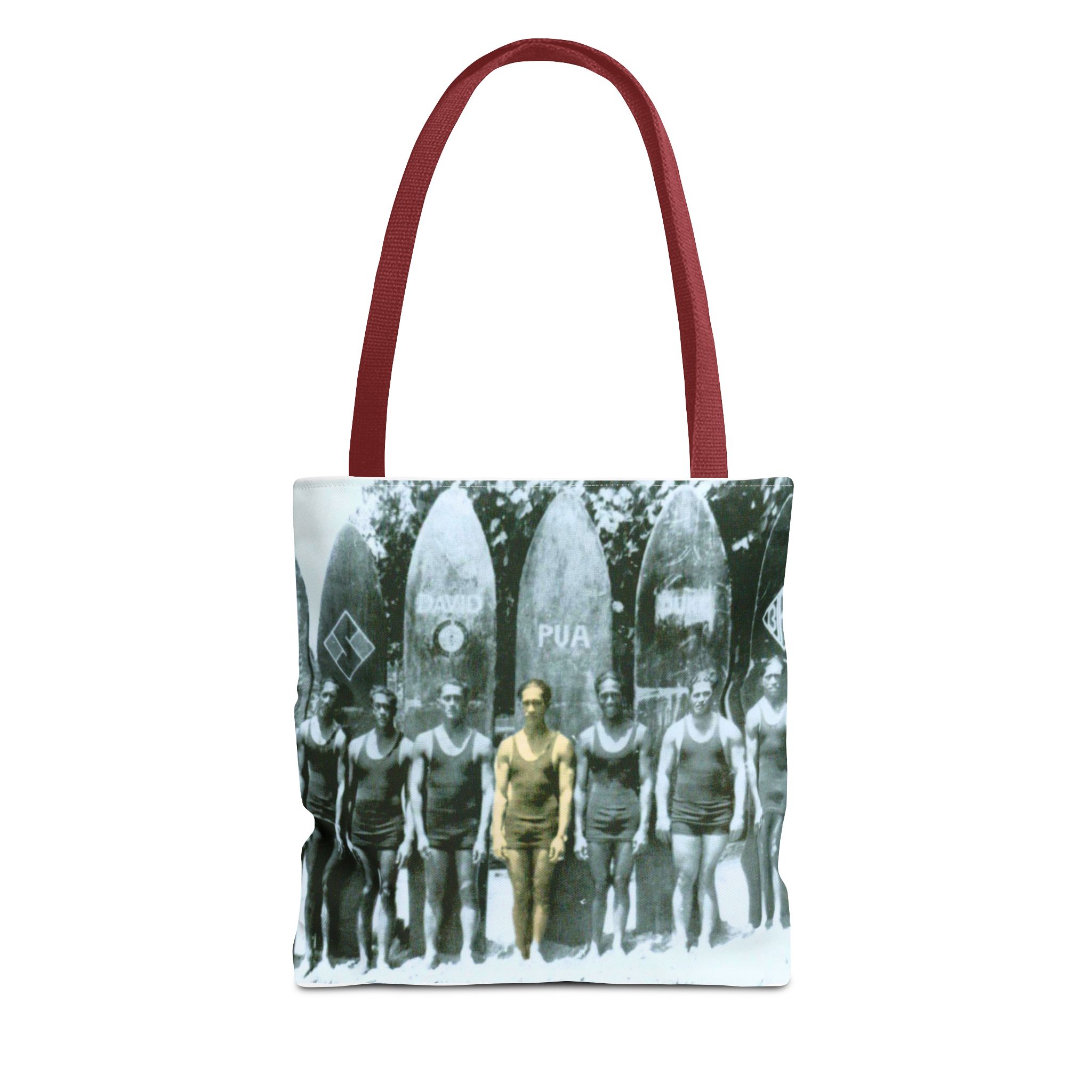 Vintage Waikiki Surf Tote Bag – Retro Surfboard Design for Hiram B.K. Anahu - Image 3