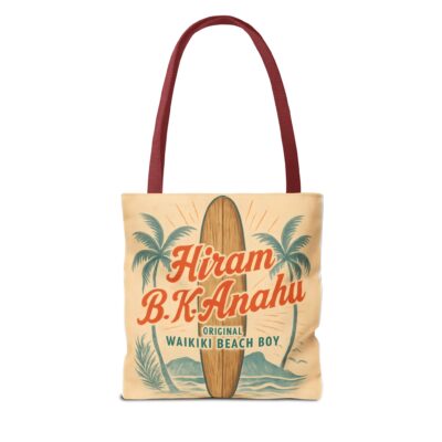 Vintage Waikiki Surf Tote Bag – Retro Surfboard Design for Hiram B.K. Anahu