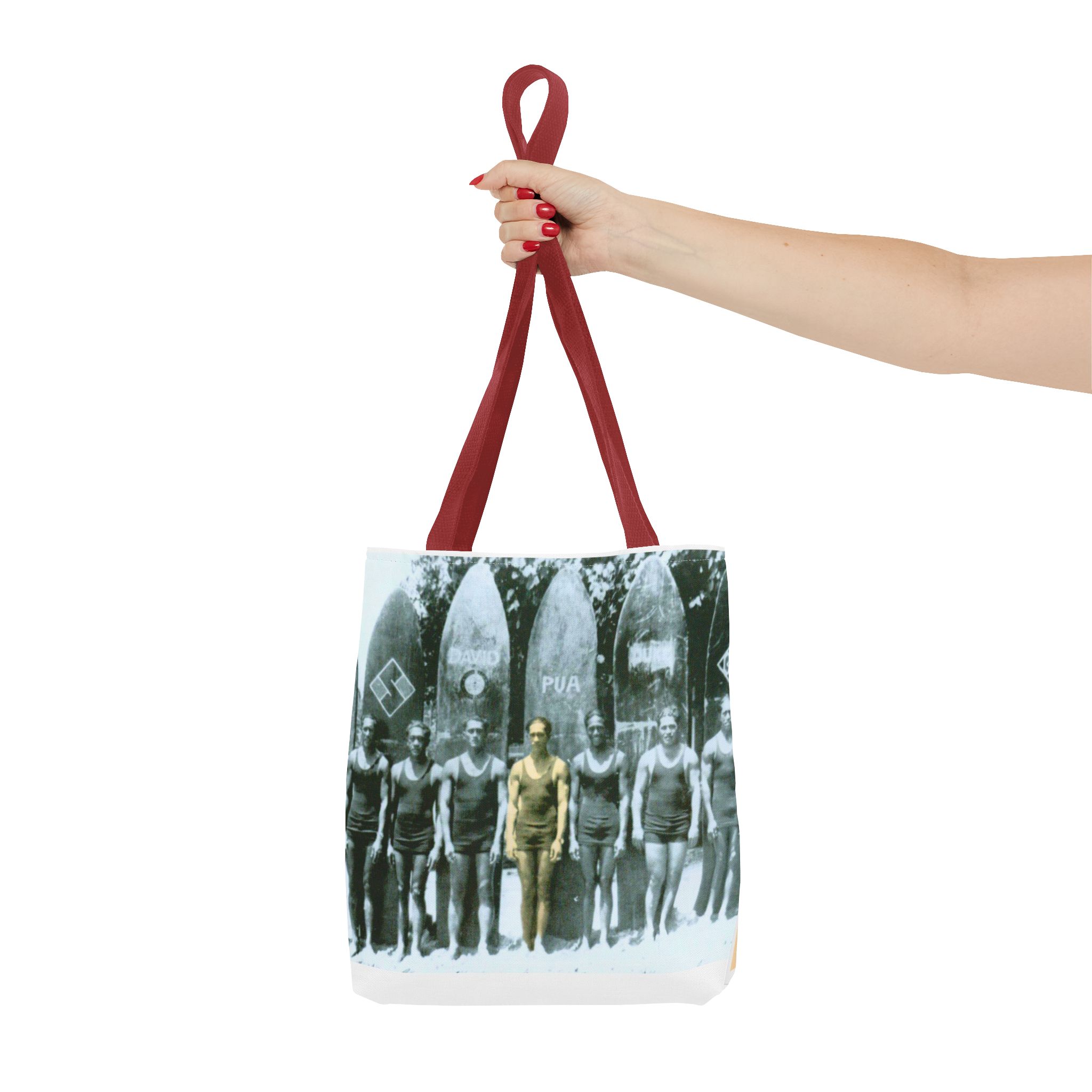 Vintage Waikiki Surf Tote Bag – Retro Surfboard Design for Hiram B.K. Anahu - Image 5