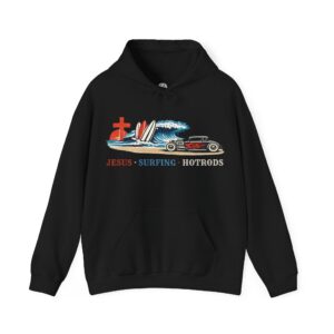 Alternative view of Jesus · Surfing · Hotrods Hoodie